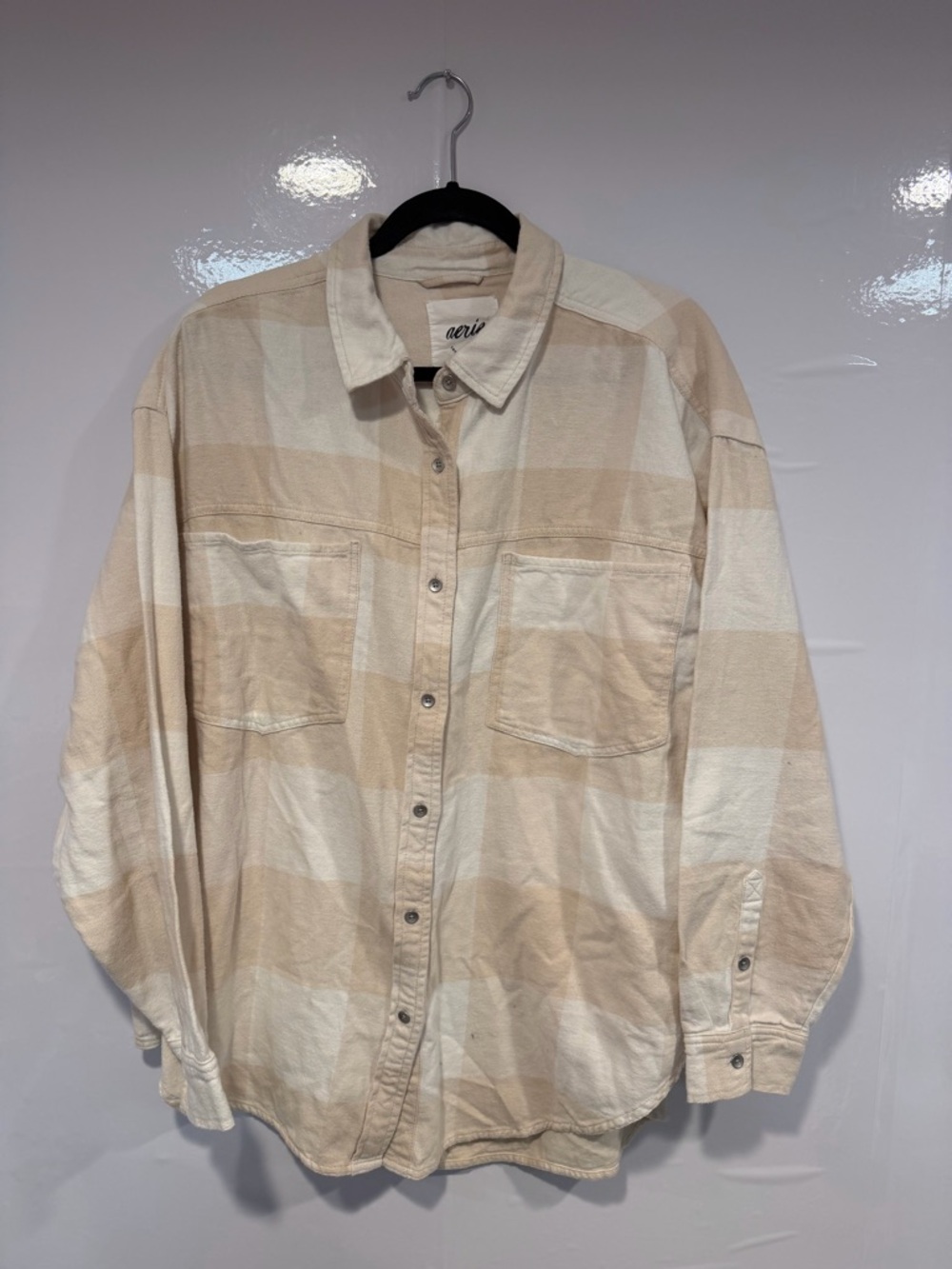 Aerie Cream and Beige Cozy Top
